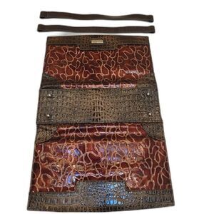 Miche Dani Classic Size Shell Animal Print Reddish Brown Matching Handles *Wear*